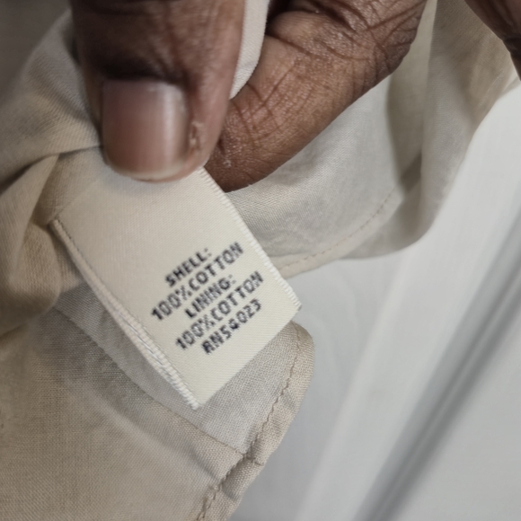 Banana Republic Cotton Ruffle V-Neck Sleeveless Top Beige Cream Size M - Picture 7 of 7